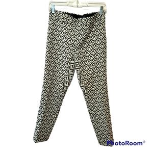 Banana Republic Geoprint Pants Black &, White